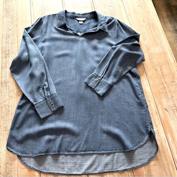Christopher & Banks Women's Chambray Tunic Lyocell XL - Picture 2 of 10